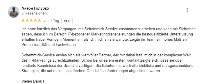 Bewertung Anton - Schemmick IT Service - 10