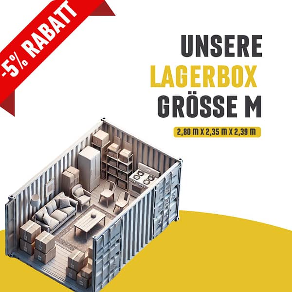 Lagerbox Größe M – 6 Monate – Ihr idealer Stauraum für mittlere Haushalte und Bürobedarf