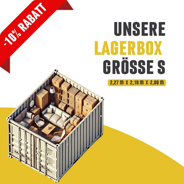 Lagerbox Größe S – 12 Monate – Perfekt für kleine Wohnungen und Studentenzimmer