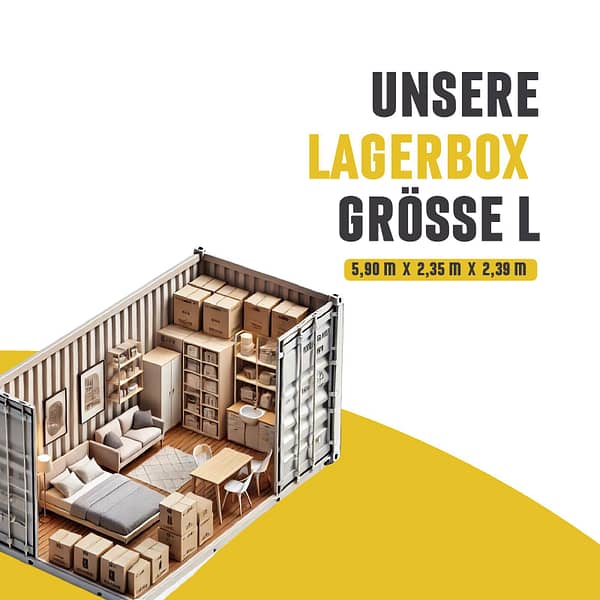 Lagerbox Größe L – 1 Monat – Viel Stauraum für größere Haushalte und umfangreiche Lagerbedürfnisse