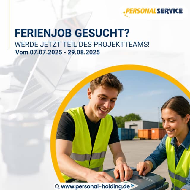 🔧 Ferienjob gesucht? Wir haben das perfekte Projekt für dich!⁠
⁠
Für unseren Kunden in Nienburg suchen wir vom 07.07. bis 29.08.2025 Unterstützung beim Projekt „Modernisierung der Abfallbeseitigung“.⁠
⁠
📦 Deine Aufgabe:⁠
Transponder und Barcodes an Müllbehältern austauschen – unkompliziert, strukturiert, eingearbeitet.⁠
⁠
💶 Stundenlohn: 15,00 €⁠
⁠
Ideal für Schüler:innen und Student:innen, die sich in den Ferien etwas dazuverdienen möchten!⁠
⁠
🛠️ Was du mitbringen solltest:⁠
• Teamgeist⁠
• Zuverlässigkeit⁠
• Gute Deutschkenntnisse⁠
• Führerschein B wünschenswert⁠
⁠
Wir stellen dir alles zur Verfügung – du brauchst nur Motivation mitbringen!⁠
⁠
📱 Bewirb dich einfach per WhatsApp unter 01520-930 58 58⁠
oder schick deinen Lebenslauf an: jobs@psh-nienburg.de⁠
⁠
#Ferienjob #Nebenjob #Studentenjob #Projektarbeit #NienburgJobs #PSHJobs #WirMachenKarriere #TeamPSH #Sommerjob #Abfallprojekt #AushilfeGesucht